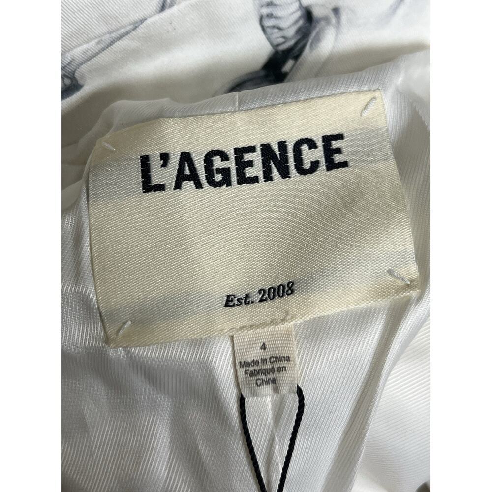 L’agence Venus Trench Coat RARE Fall Sample Size 4 Small Ivory/Grey Faded Chain - Picture 9 of 10
